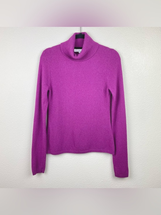 Qi Cashmere Sweaters - Qi Cashmere New York Women's Medium Magenta Purple Pink Knit Turtleneck Sweater